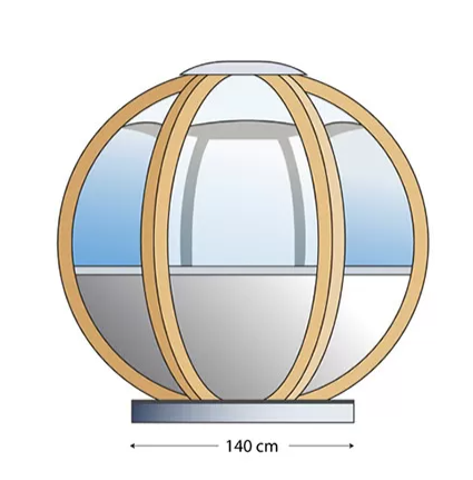 Orbo Mezzo lijntekening zijkant met afmetingen